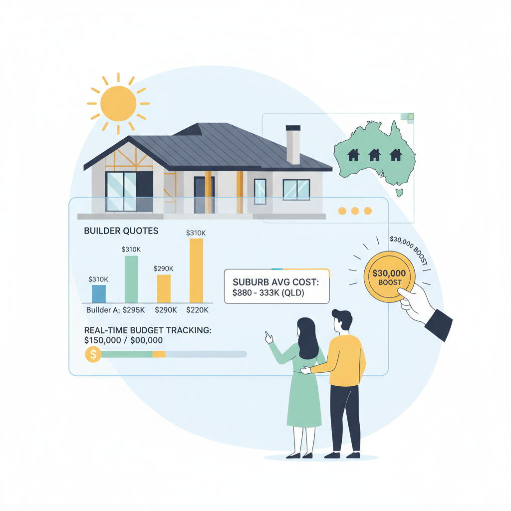 A Queensland family receiving keys to their new home, symbolising the First Home Owner Grant boost.